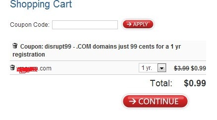 domain.com给力优惠码.COM只要0.99美元